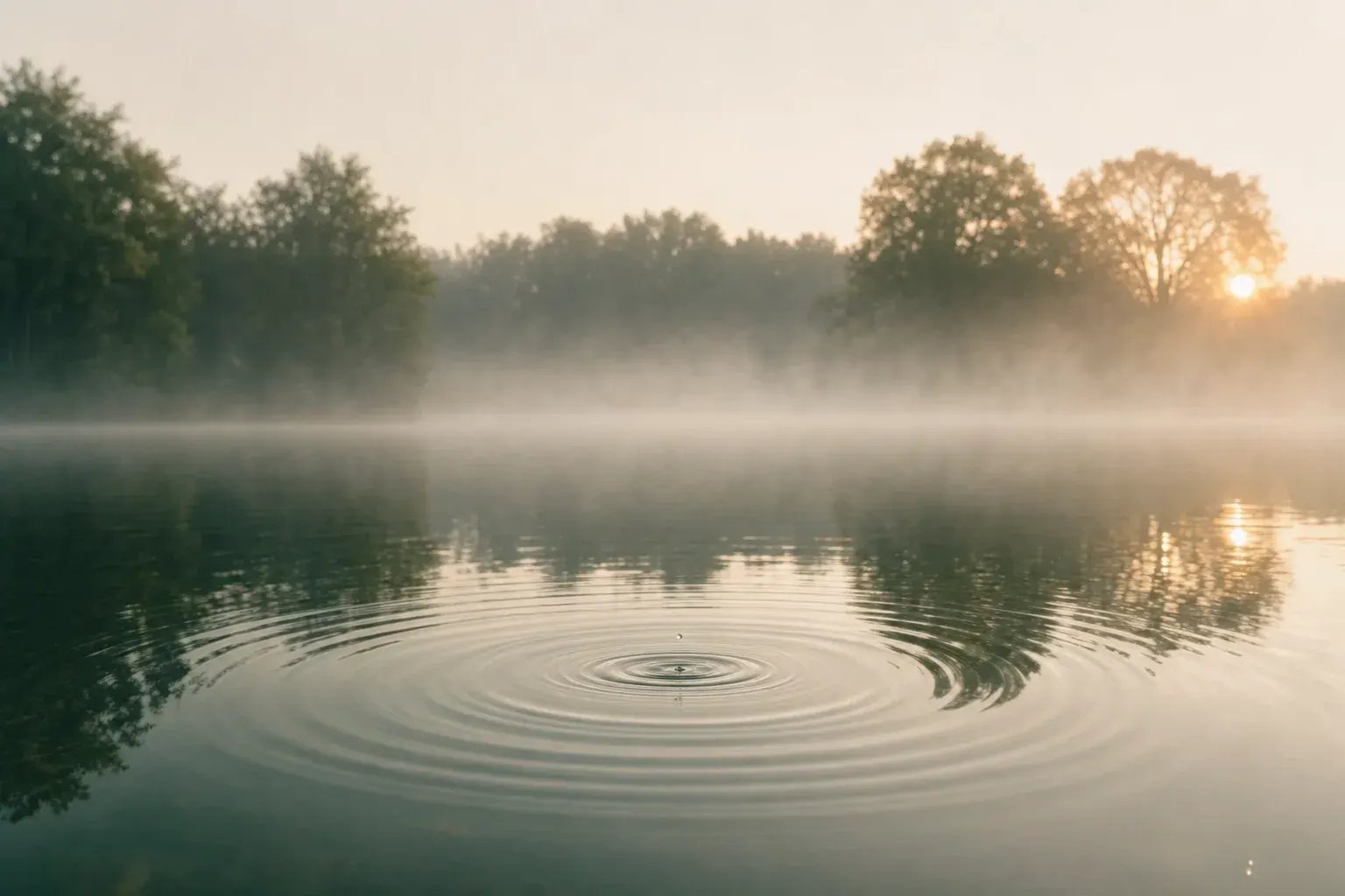 Wasserringe auf einem ruhigen See
